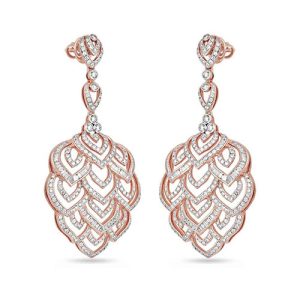 Золотые серьги с фианитовыми вставками