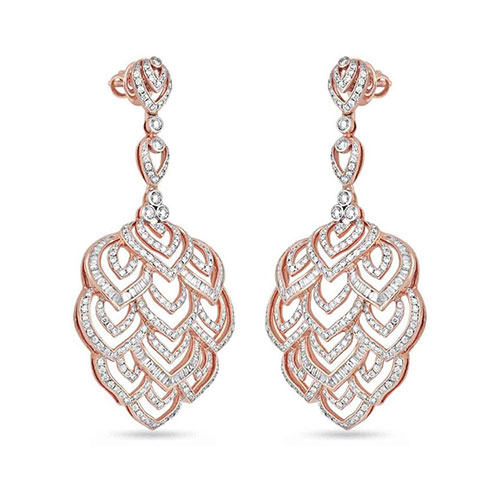 Золотые серьги с фианитовыми вставками