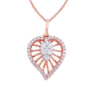 Подвеска с бриллиантами и оранжевым цитрином